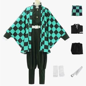 Cosplay - Tanjiro Kamado Green and Black Checkered Costume Set